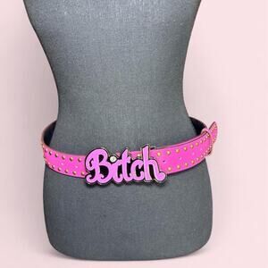"itch" statement buckle hot pink Y2k mcbling barbiecore glam festival